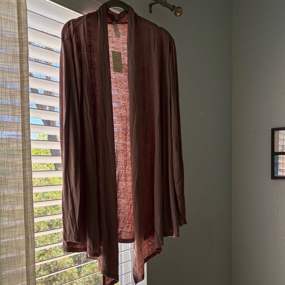 Open Front Lightweight Cardigan in Dusty Mauve